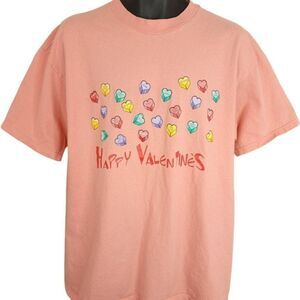 Happy Valentines T Shirt Vintage 90s Conversation Hearts Sweethearts Candy Mens